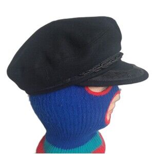 Vintage Goorin Bros Navy Blue Wool Fisherman's Cap Made in Greece 7 1/8
